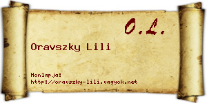 Oravszky Lili névjegykártya
